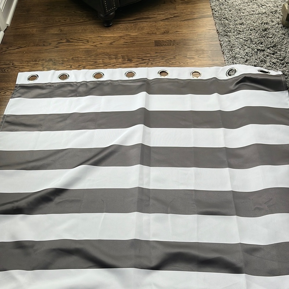 Deconovo Grey Blackout Curtains Striped Pattern